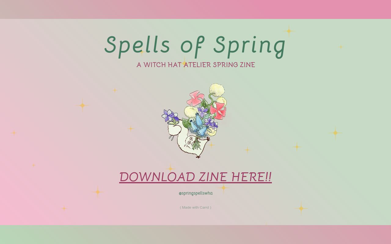 Spring Zine Spells Of Spring: a WHA spring zine